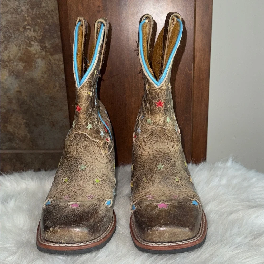 Adorable Dan Post kids boy or girl colorful star cowboy cowgirl boots size 13D